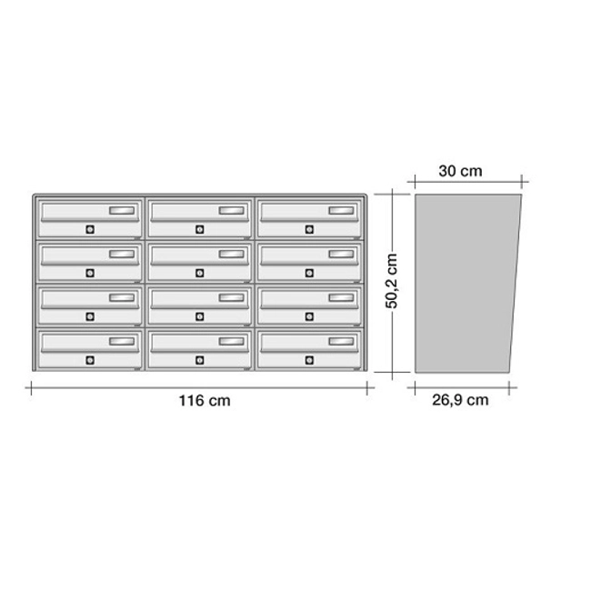 Vendita online Casellario Postale Condominiale Slim 12 Posti